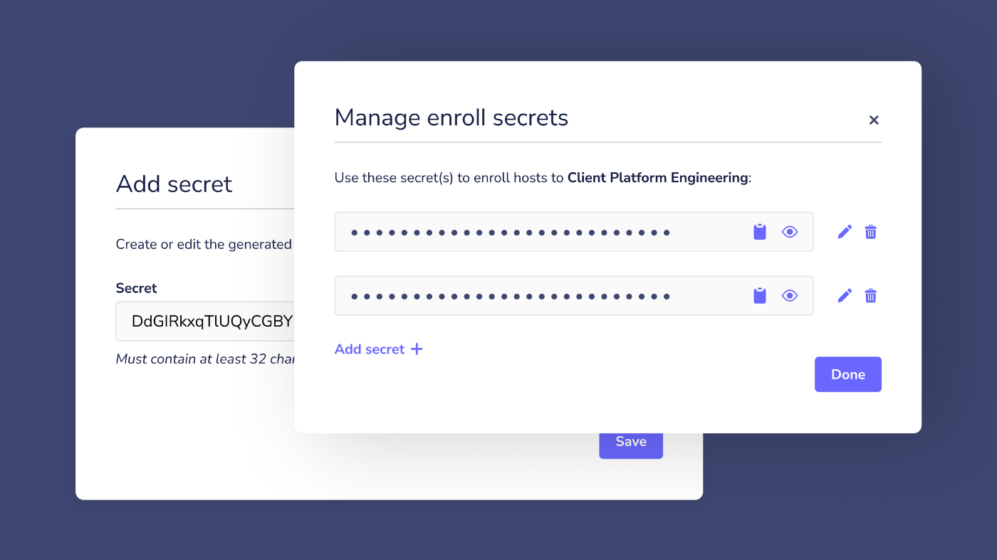 Manage enroll secrets in the Fleet UI