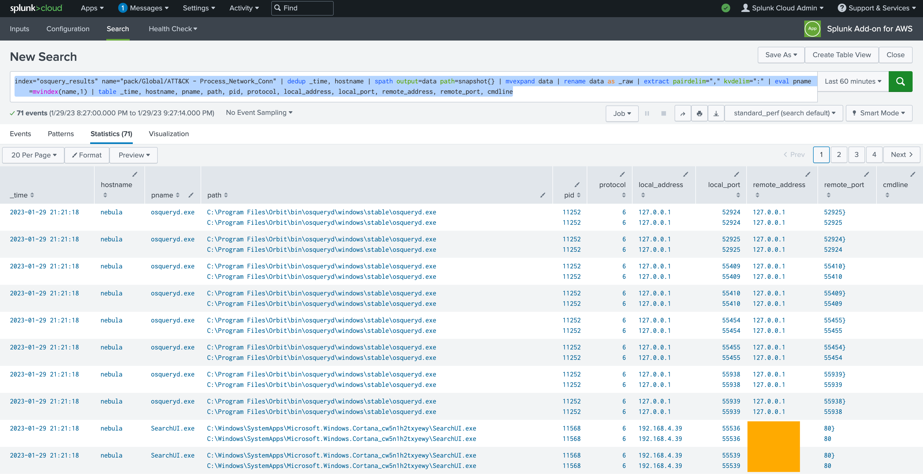 splunk-process-results