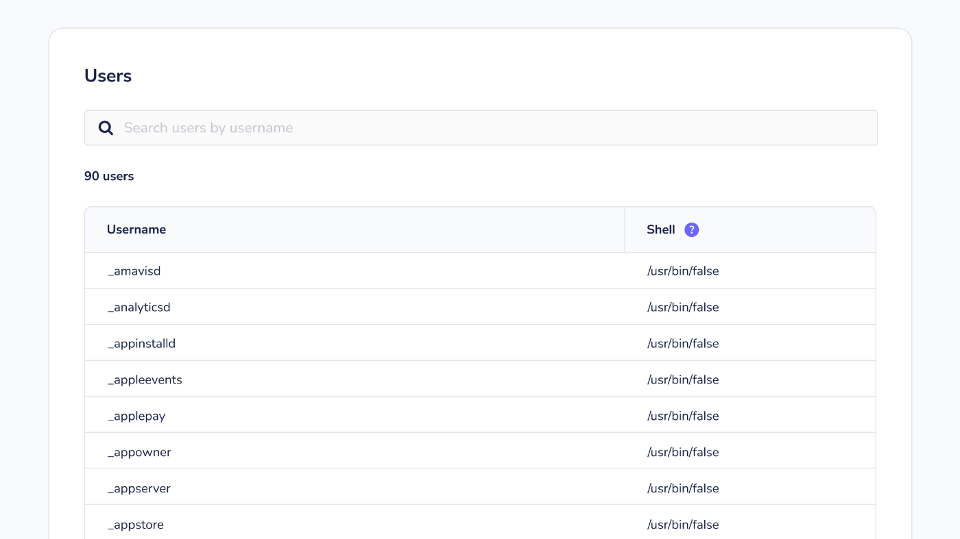 System users' login shell information is now available from the Fleet UI's host details page