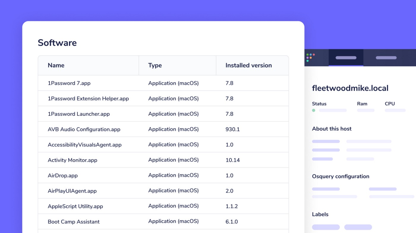 Software inventory