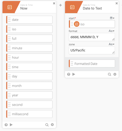 Okta workflow Date to Text card