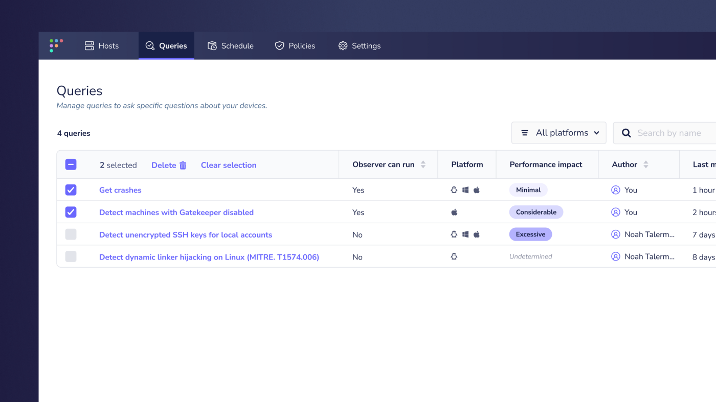 Improved scheduling and management control for team maintainers