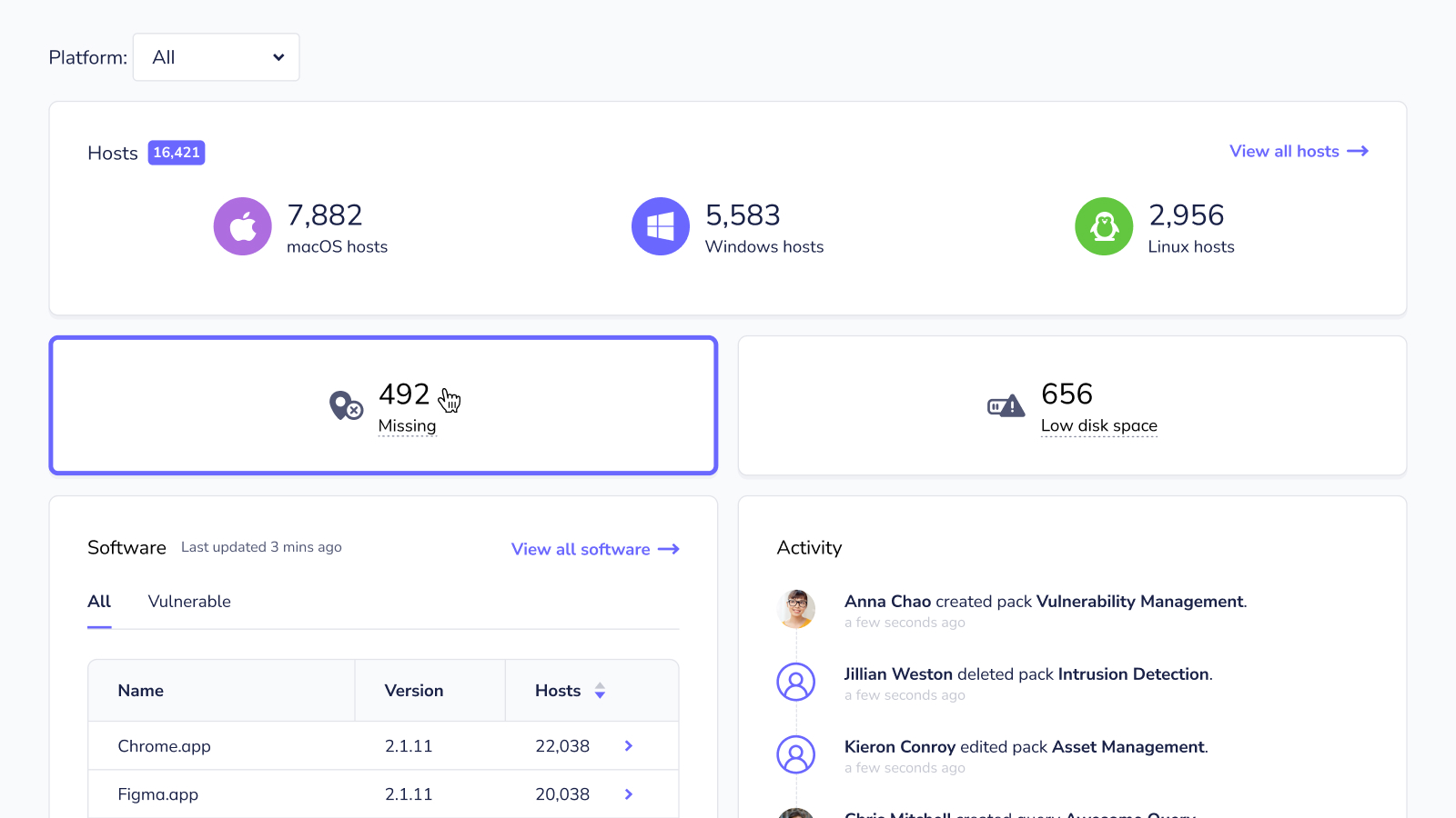 Identify missing hosts easily