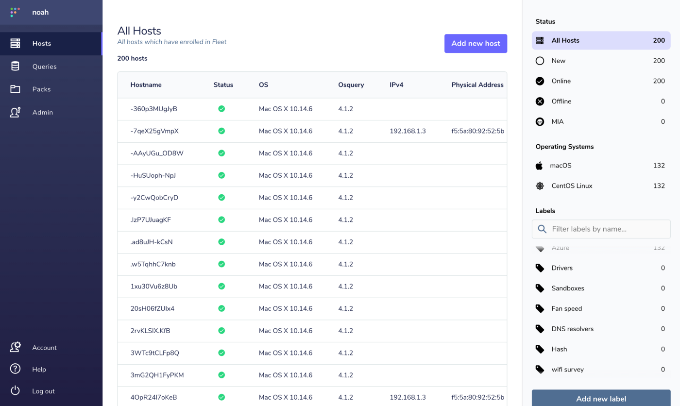 The new Hosts page with updates to colors, fonts, and other styles.