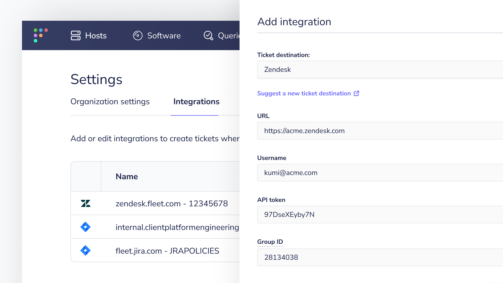 Zendesk integration