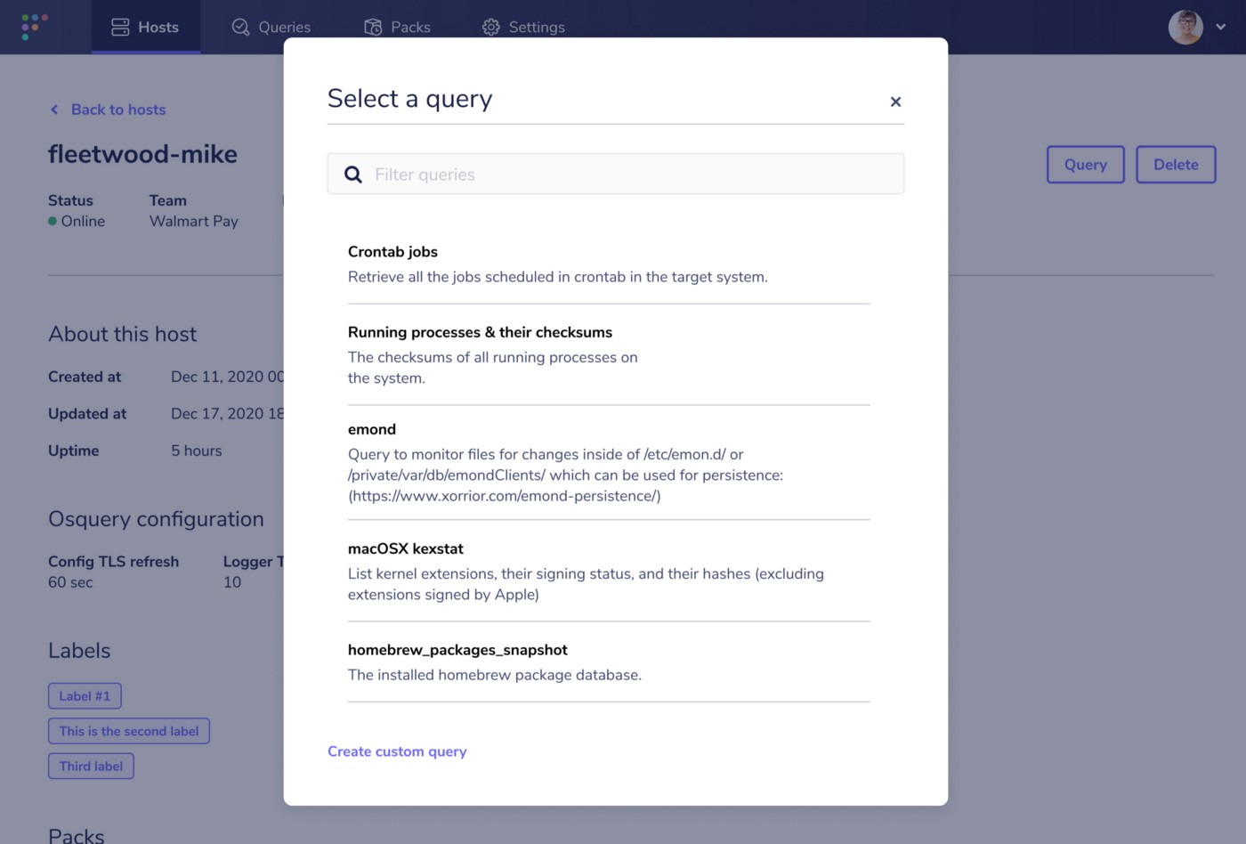 Running common queries