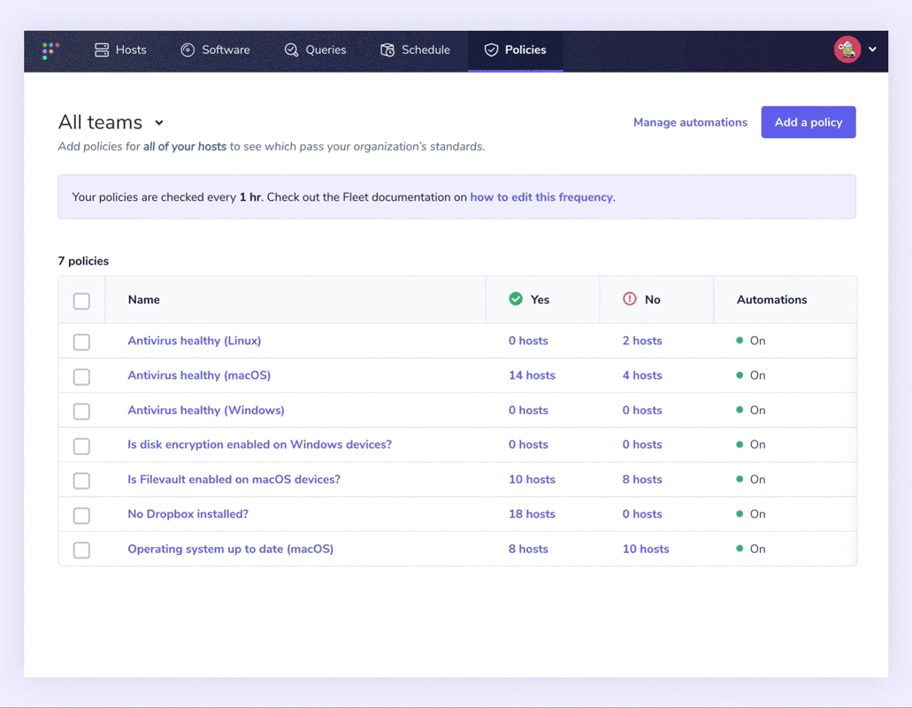 Manage automations with Fleet