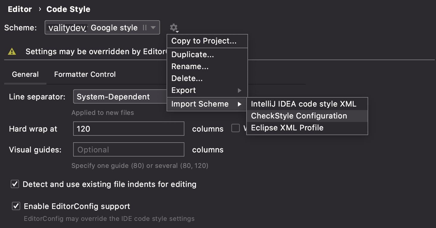 Intellij IDEA CodeStyle Format